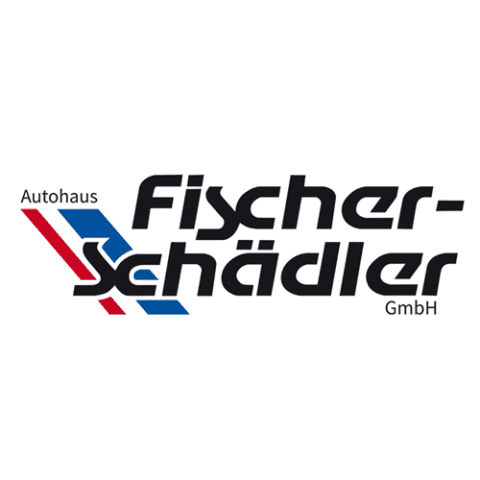 Logo des Autohauses Fischer-Sch&auml;dler GmbH mit rot-blauen grafischen Elementen und modernem Schriftzug.